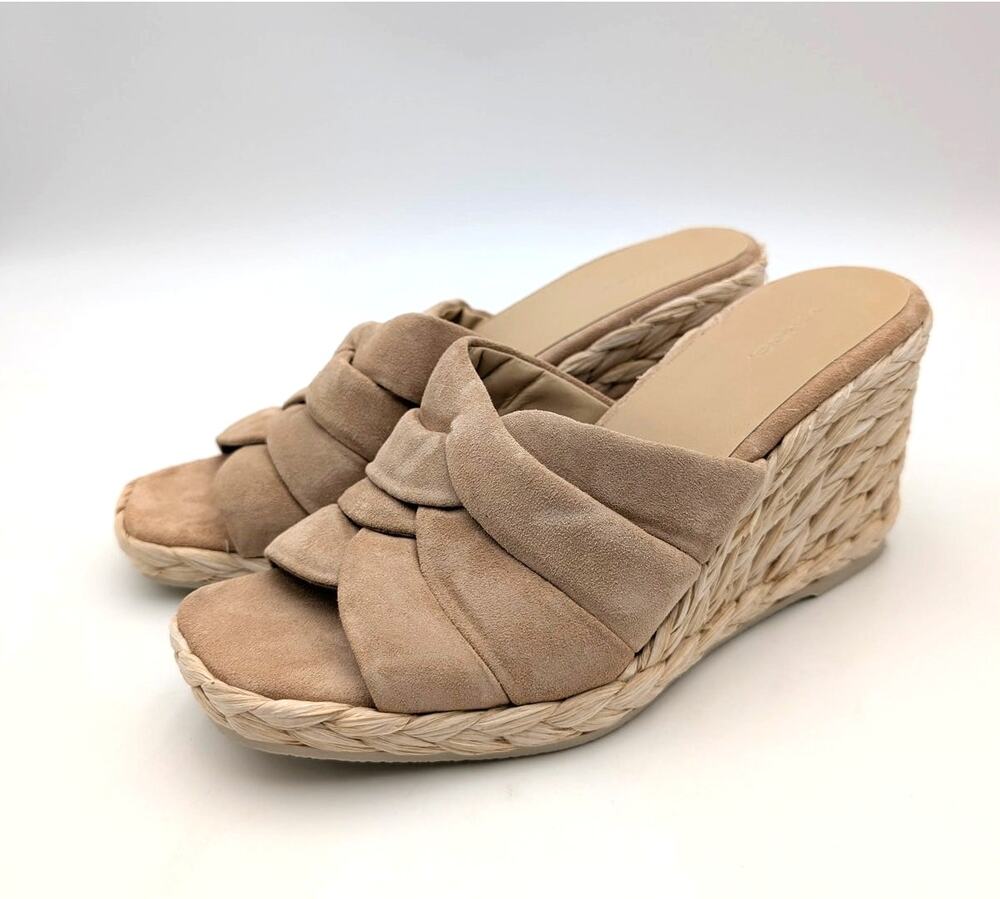 Vince Gilian Woven Espadrille Wedge Sandal Women's Blonde Size US9M EU40